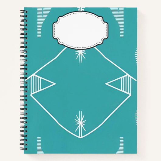 Türkisfarbenes Abstraktes SpiralNotebook Notizblock (Vorderseite)
