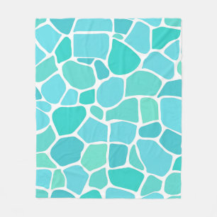 Türkisfarbenes Aqua-Seeglas-Mosaikmuster Fleecedecke