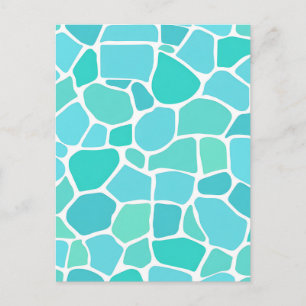 Türkisfarbenes Aqua-Seeglas-Mosaikmuster Postkarte