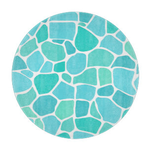 Türkisfarbenes Aqua-Seeglas-Mosaikmuster Schneidebrett