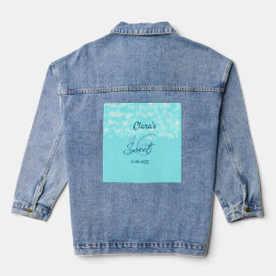 Türkisfarbenes aquamarines Agar süß 16 Geburtstag  Jeansjacke