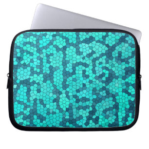 Türkisfarbenes Aquamarines blaues Muster Laptopschutzhülle