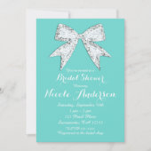 Türkisfarbenes Aquamarines Brautparty für Diamant- Einladung (Vorderseite)