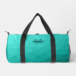 Türkisfarbenes aquamarines geometrisches Maschenmu Duffle Bag