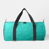 Türkisfarbenes aquamarines geometrisches Maschenmu Duffle Bag (Rückseite)