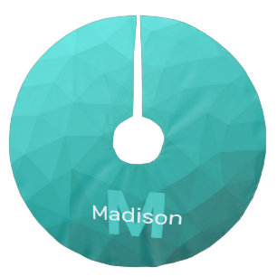 Türkisfarbenes aquamarines geometrisches Maschenmu Polyester Weihnachtsbaumdecke