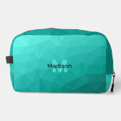 Türkisfarbenes aquamarines geometrisches Maschenmu Waschbeutel (Vorderseite)