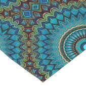 Türkisfarbenes Aquamarines Green Mandala Round-Sta Großer Tischläufer (Ecke)