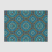 Türkisfarbenes Aquamarines Green Mandala Round-Sta Seidenpapier (Vorderseite)