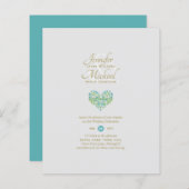 Türkisfarbenes Aquamarines Herz-Brautparty von Mai (Vorne/Hinten)