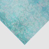 Türkisfarbenes Aquamarines klassisches Barock Eleg Seidenpapier (Ausschnitt)