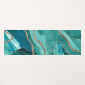 Türkisfarbenes Aquamarines Marmor Agate Gold Glitz Yogamatte (Rückseite (Horizontal))
