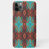 Türkisfarbenes Aquamarines Orange Red Tribal Mosai Case-Mate iPhone Hülle (Rückseite)