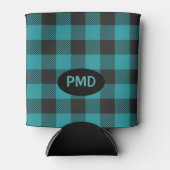 Türkisfarbenes Aquamarines Schwarzes Buffalo Karie Dosenkühler (Vorderseite)