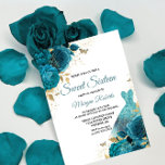 Türkisfarbenes Aquamarines Sparkle Dress Sweet 16  Einladung<br><div class="desc">Türkis Aquamarin Sparkle Dress Sweet 16 Party Einladungen Mehr elegante Blumenmotive in unserem Geschäft! Sehen Sie sich die passende Kollektion in unserem Shop an</div>