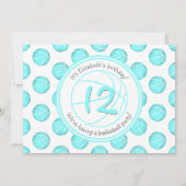 türkisfarbenes Basketballgeburtstag oder Party Einladung (Rückseite)