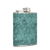 Türkisfarbenes Blasenwickelmuster Flachmann (Rechts)