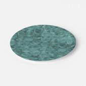 Türkisfarbenes Blasenwickelmuster Pappteller (Schrägansicht)