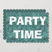 Türkisfarbenes Blasenwickelmuster Party Einladung (Vorne/Hinten)