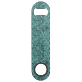 Türkisfarbenes Blasenwickelmuster Speedflaschenöffner (Rückseite)