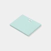 Türkisfarbenes Blau Monogramm Post-it Klebezettel (angewinkelt)