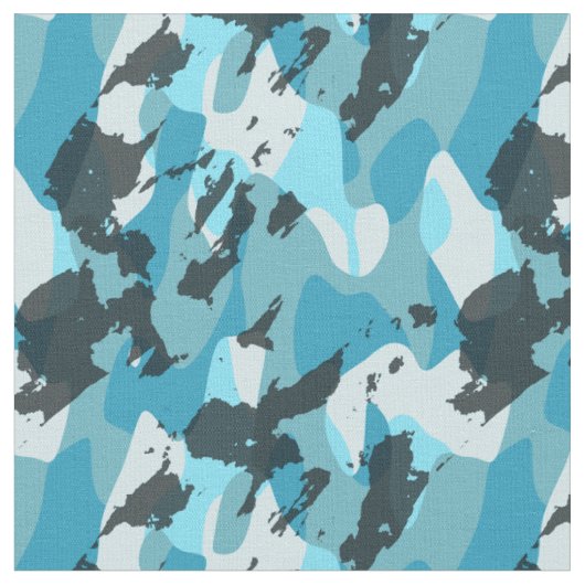 türkisfarbenes Blau-Tarnung abstrakt Stoff (Nahaufnahme)