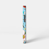 Türkisfarbenes Blumen-iPhone / iPad-Case iPhone Hülle (Linke Seite)