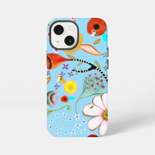 Türkisfarbenes Blumen-iPhone / iPad-Case iPhone Hülle (Rückseite)