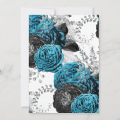 Türkisfarbenes Blumenkleid Brautparty Einladung (Rückseite)