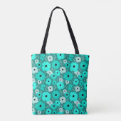Türkisfarbenes Blumenmuster Tasche (Rückseite)
