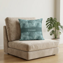 Türkisfarbenes Boho-Wasserfarben-Tropisches-Blatt-