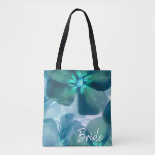 Türkisfarbenes Botanisches Braut-Taschentuch Tasche