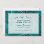 Türkisfarbenes Brautparty aus flüssigem Marmor Save The Date (Vorderseite)