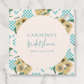 Türkisfarbenes Brautparty Geschenkanhänger (Rückseite)