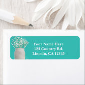 Türkisfarbenes Brautparty Mason Jar & Babys Atem (Insitu)