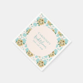 Türkisfarbenes Brautparty Serviette (Ecke)