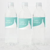 Türkisfarbenes Brautparty Wasserflasche Wasserflaschenetikett (Flaschen)