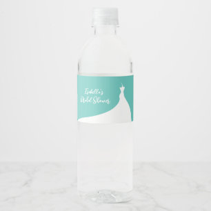 Türkisfarbenes Brautparty Wasserflasche Wasserflaschenetikett