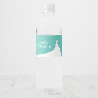 Türkisfarbenes Brautparty Wasserflasche Wasserflaschenetikett
