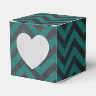 Türkisfarbenes Chevron-Muster Geschenkschachtel