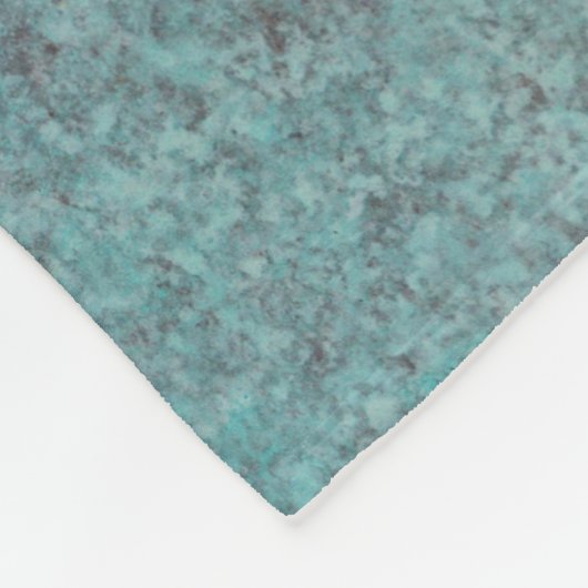 Türkisfarbenes Copper Patina Textur Geschenk Fleecedecke (Ecke)