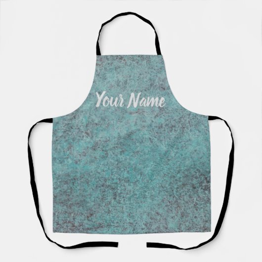 Türkisfarbenes Copper Patina Textur Geschenk Schürze (Vorderseite)