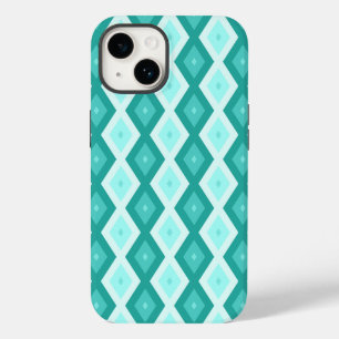Türkisfarbenes Diamantmuster Case-Mate iPhone 14 Hülle