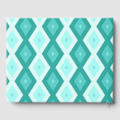 Türkisfarbenes Diamantmuster Gästebuch (Rückseite)
