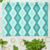 Türkisfarbenes Diamantmuster Geschirrtuch (Gefaltet)