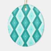 Türkisfarbenes Diamantmuster Keramik Ornament (Links)