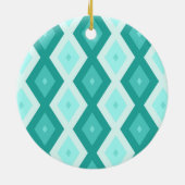 Türkisfarbenes Diamantmuster Keramik Ornament (Hinten)