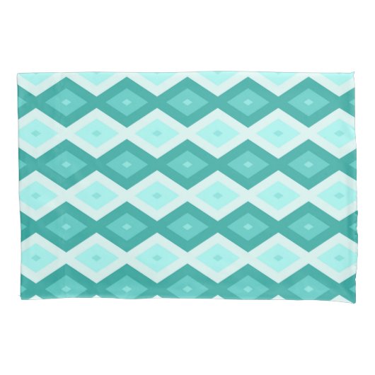Türkisfarbenes Diamantmuster Kissenbezug (Vorderseite)