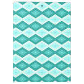 Türkisfarbenes Diamantmuster Klemmbrett (Rückseite)