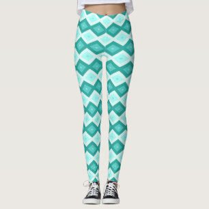 Türkisfarbenes Diamantmuster Leggings